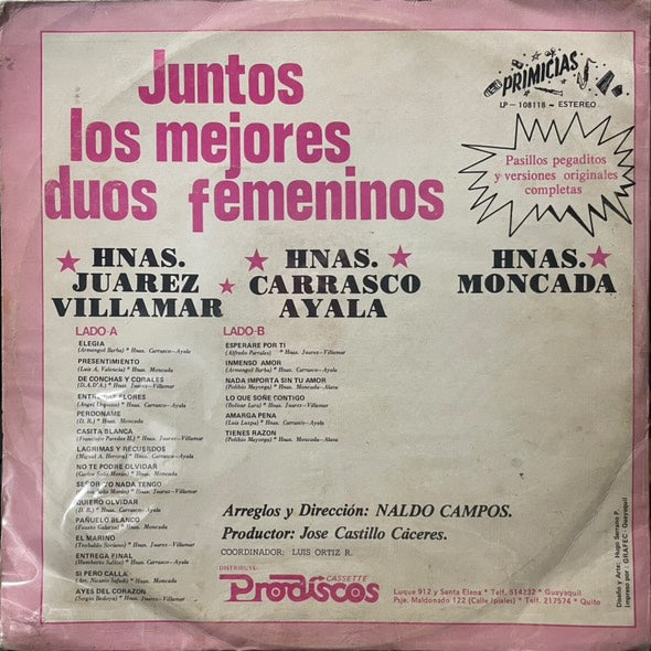 JUNTOS LOS MEJORES DUOS FEMENINOS LP (DE EPOCA)