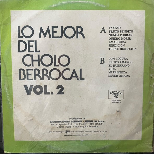 CHOLO BERROCAL - LO MEJOR DEL VOL.2 LP (DE EPOCA)
