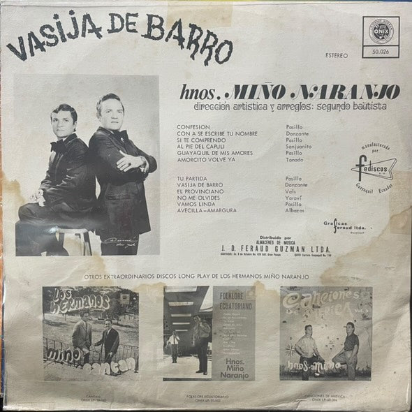 HNOS MIÑO NARANJO - VASIJA DE BARRO LP (DE EPOCA)