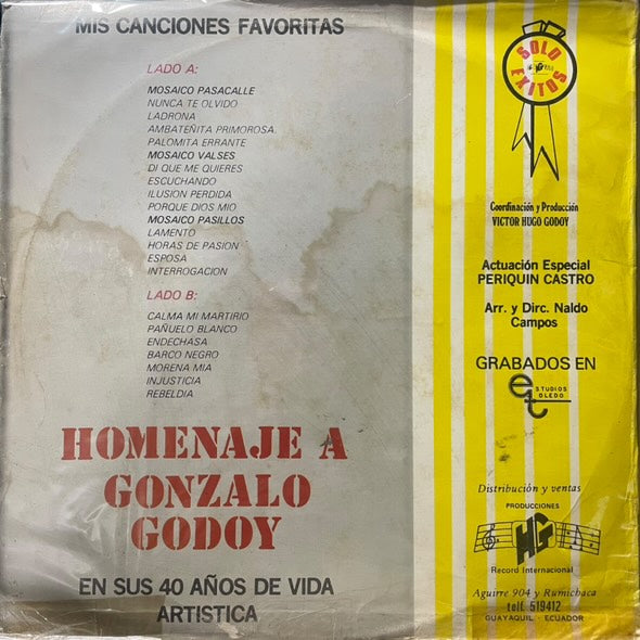 HOMENAJE A GONZALO GODOY - MIS CANCIONES FAVORITAS LP (DE EPOCA)