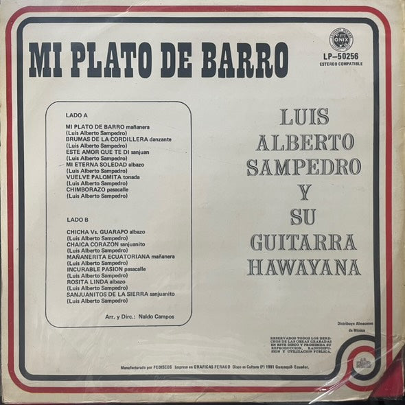 LUIS ALBERTO SAMPEDRO - MI PLATO DE BARRO LP (DE EPOCA)