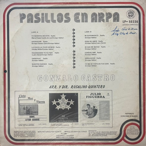 GONZALO CASTRO - PASILLOS EN ARPA LP (DE EPOCA)