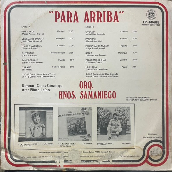 HNOS SAMANIEGO - PARA ARRIBA LP (DE EPOCA)