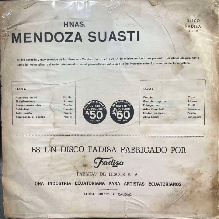 HNAS. MENDOZA SUASTI LP (DE EPOCA)