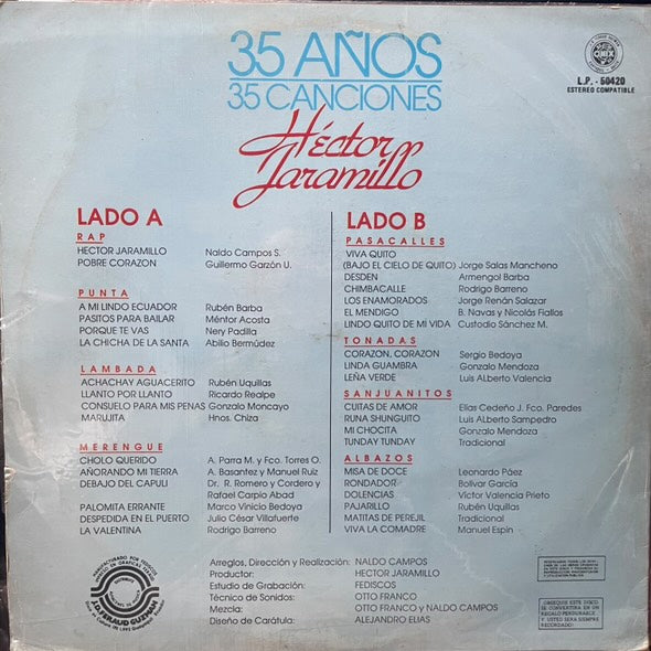 HECTOR JARAMILLO - 35 AÑOS, 35 CANCIONES LP (DE EPOCA)