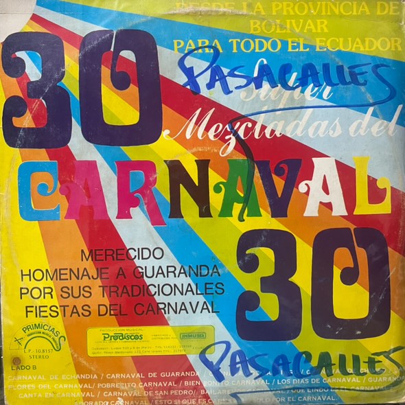 30 SUPER MEZCLADAS DEL CARNAVAL LP (DE EPOCA)