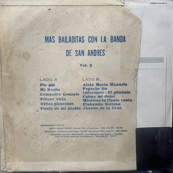 MAS BAILADITAS CON LA BANDA DE SAN ANDRES LP (DE EPOCA)