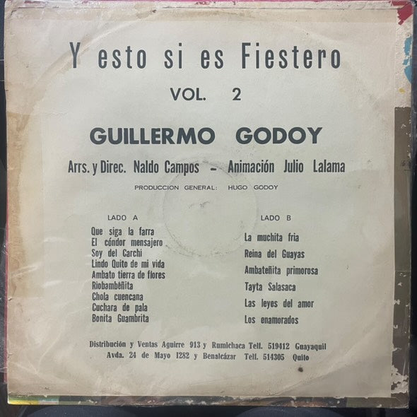 GUILLERMO GODOY - Y ESTO SI ES FIESTERO VOL.2 LP (DE EPOCA)