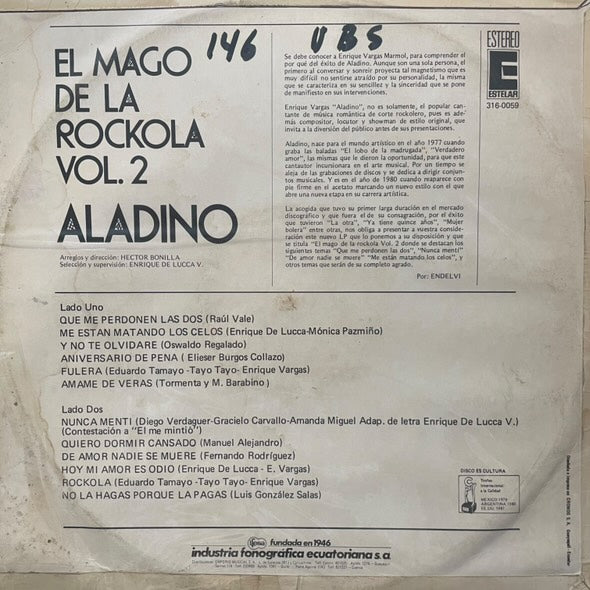 ALADINO - EL MAGO DE LA ROCKOLA VOL.2 LP (DE EPOCA)