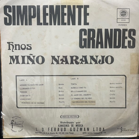 HNOS MIÑO NARANJO - SIMPLEMENTE GRANDES LP (DE EPOCA)