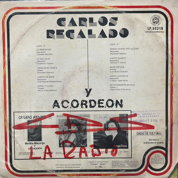 CARLOS REGALADO - Y ACORDEON LP (DE EPOCA)