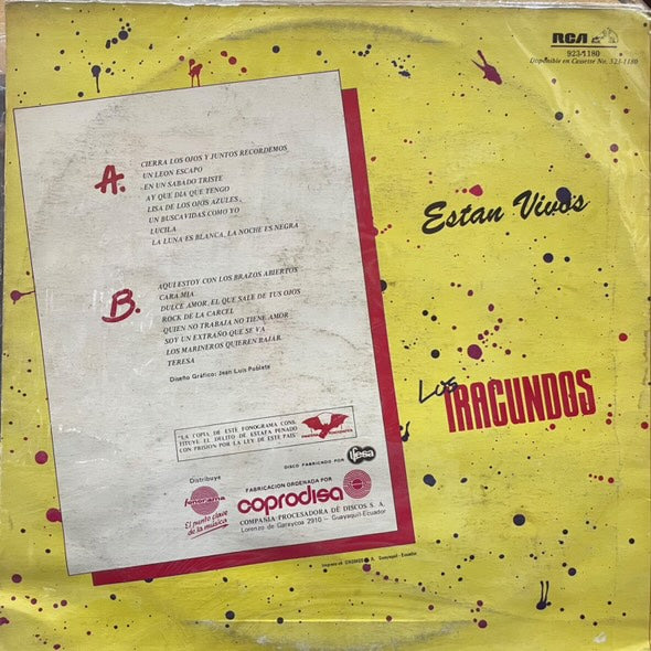 LOS IRACUNDOS - ESTAN VIVOS LP (DE EPOCA)