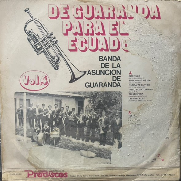 BANDA DE LA ASUNCION DE GUARANDA - DE GUARANDA PARA EL ECUADOR VOL.4 LP (DE EPOCA)