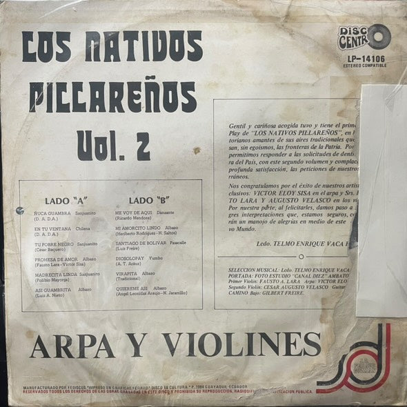 LOS NATIVOS PILLAREÑOS - ARPAS Y VIOLINES VOL.2 LP (DE EPOCA)