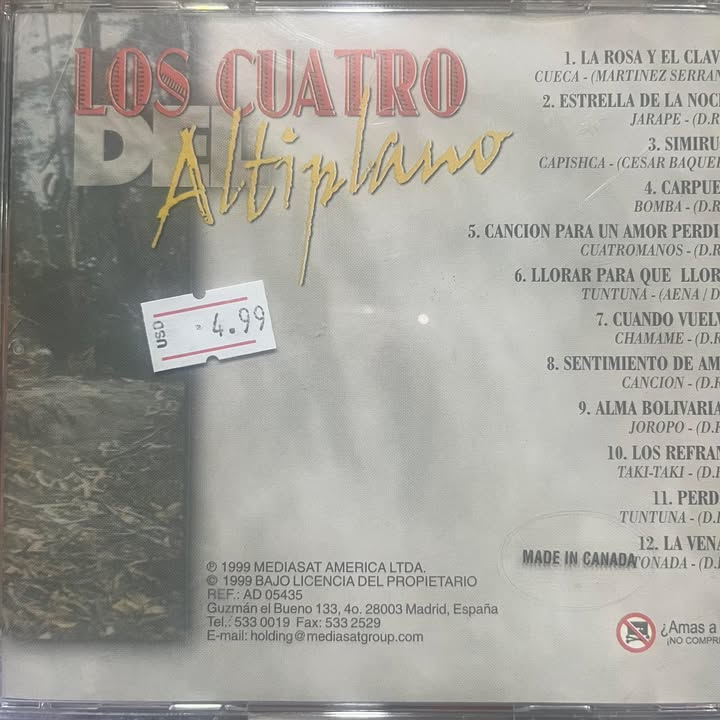 LOS CUATRO DEL ALTIPLANO CD (SEGUNDA MANO)
