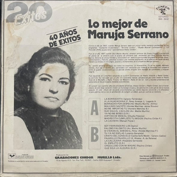 MARUJA SERRANO - COLECCION DE ORO 20 LP (DE EPOCA)