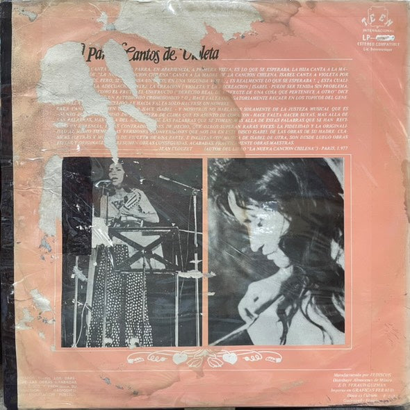 ISABEL PARRA - CANTOS DE VIOLETA LP (DE EPOCA)