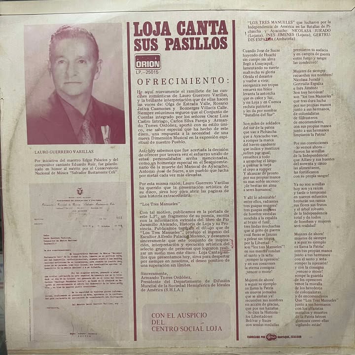 LOJA CANTA SUS PASILLOS LP (DE EPOCA)