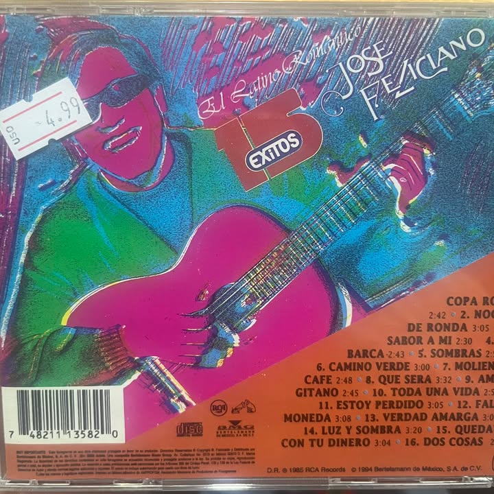 JOSE FELICIANO - EL LATINO ROMANTICO CD (SEGUNDA MANO)