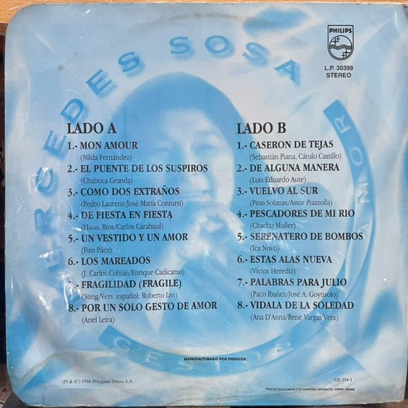 MERCEDES SOSA - GESTOS DE AMOR LP (DE EPOCA)
