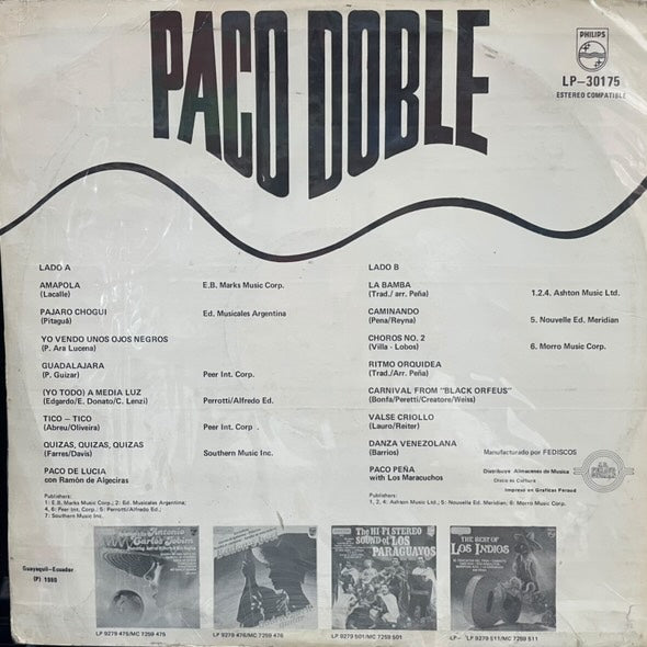 PACO DOBLE - PACO DE LUCIA / PACO PEÑA LP (DE EPOCA)