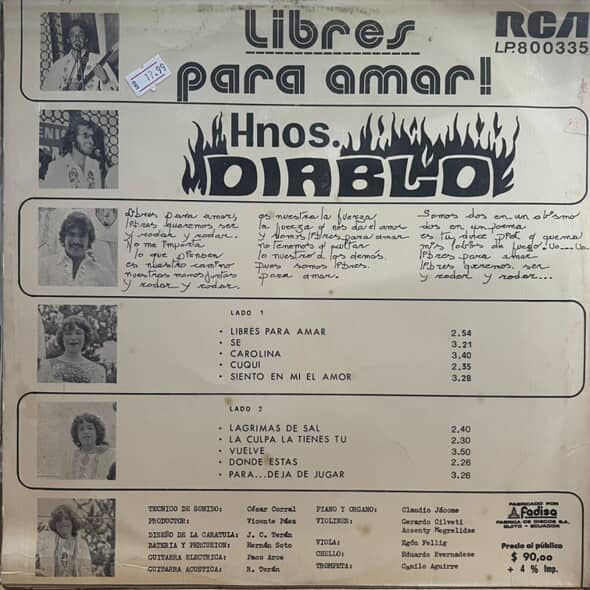 HNOS DIABLO - LIBRES PARA AMAR LP (DE EPOCA)