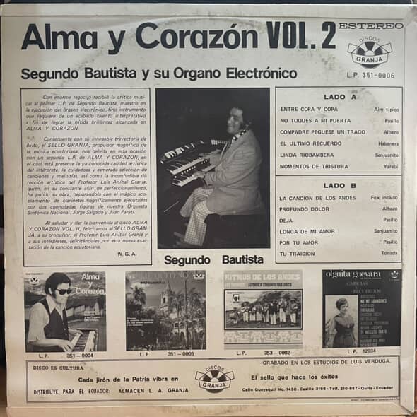 SEGUNDO BAUTISTA - ALMA Y CORAZON VOL.2 LP (DE EPOCA)