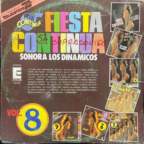 SONORA LOS DINAMICOS - FIESTA CONTINUA VOL.8 LP (DE EPOCA