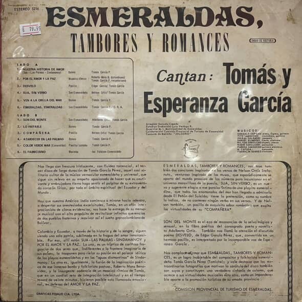 ESMERALDAS, TAMBORES Y ROMANCES LP (DE EPOCA)