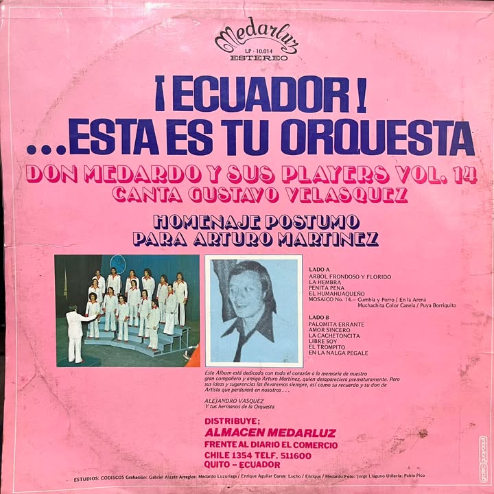 DON MEDARDO Y SUS PLAYERS - ECUADOR ESTA ES TU ORQUESTA VOL14 LP