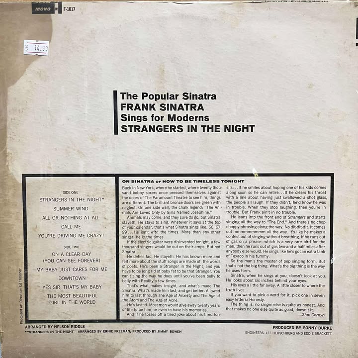 FRANK SINATRA - STRANGERS IN THE NIGHT (DE EPOCA) LP