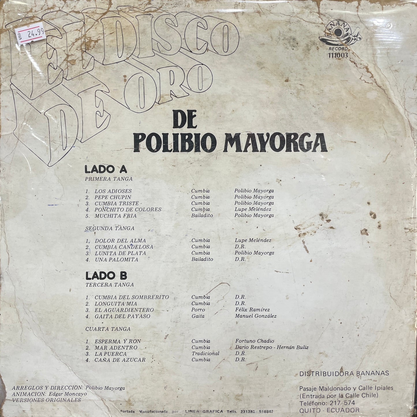 POLIBIO MAYORGA - EL DISCO DE ORO LP