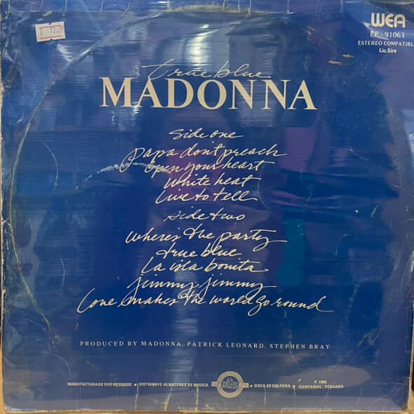 MADONNA - TRUE BLUE LP (DE EPOCA)