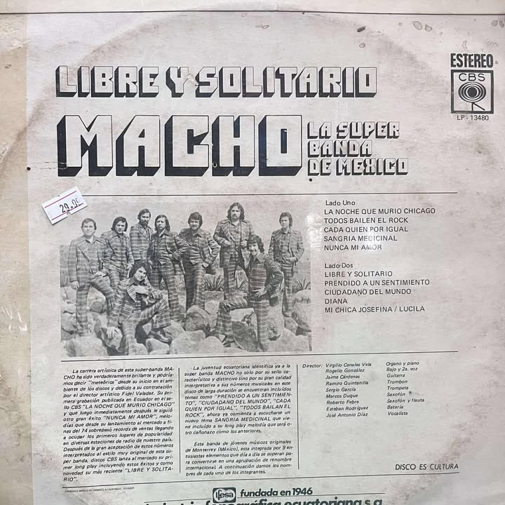 MACHO - LIBRE Y SOLITARIO LP