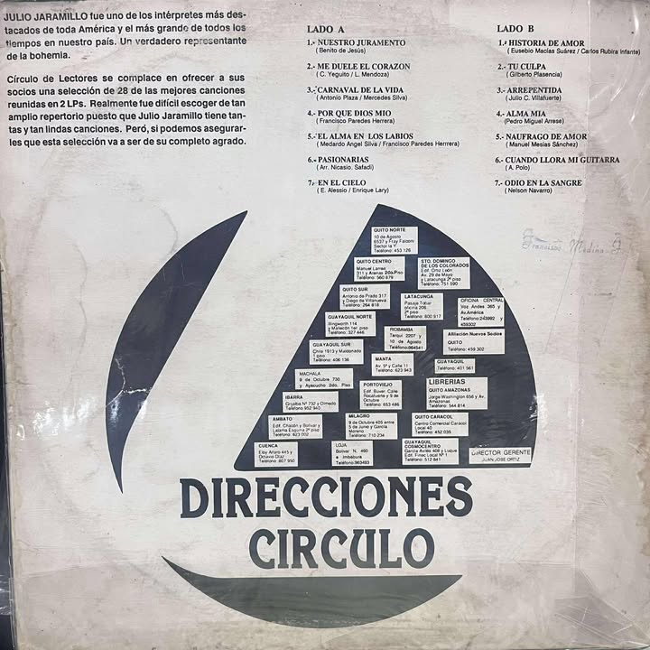 JULIO JARAMILLO - SERIE CIRCULO DE GRANDES INTERPRETES VOL.1 LP