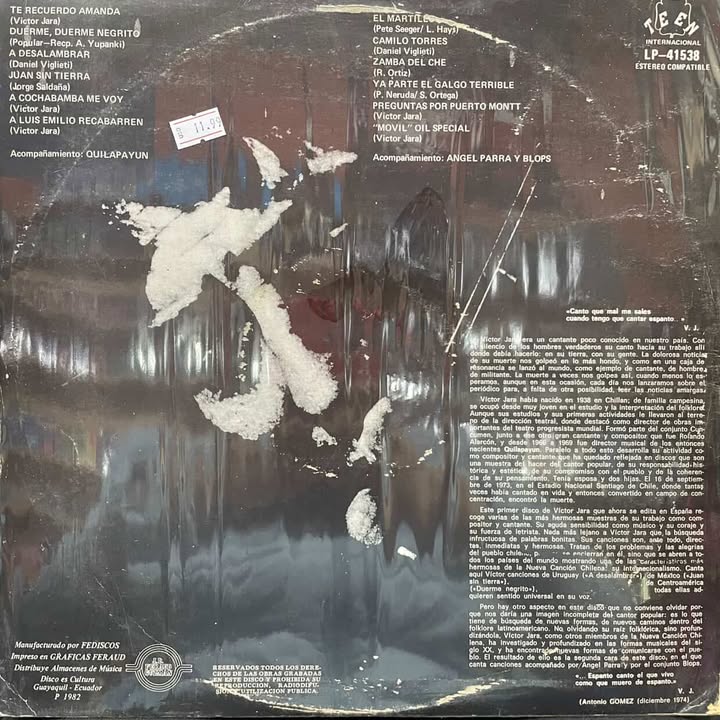 VICTOR JARA - TE RECUERDO AMANDA LP (DE EPOCA)