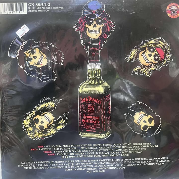 GUNS N ROSES - JACK DANIEL´S TOUR´88 LP (DE EPOCA)