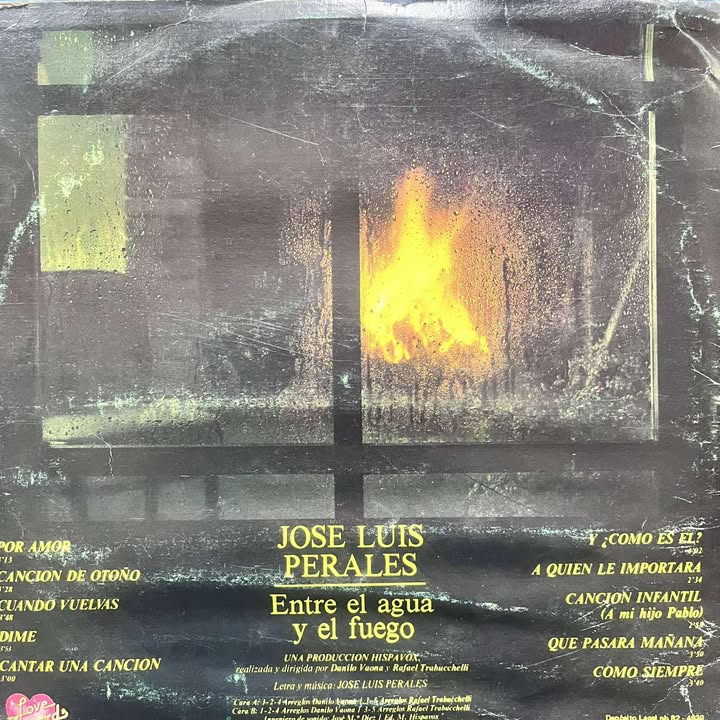JOSE LUIS PERALES - ENTRE EL AGUA Y EL FUEGO LP (DE EPOCA)