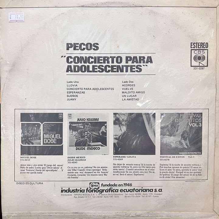 PECOS - CONCIERTO PARA ADOLESCENTES LP