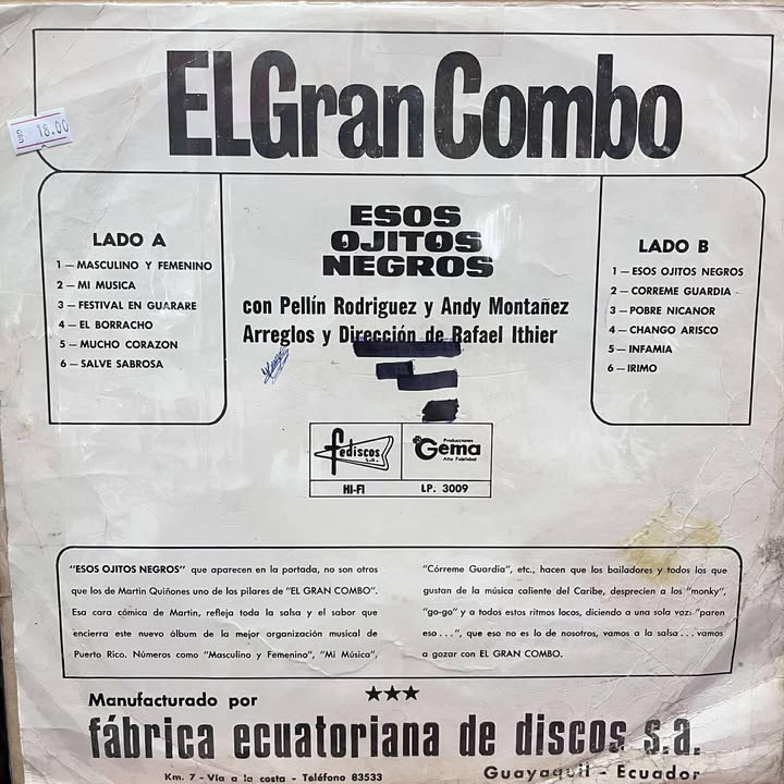 EL GRAN COMBO - ESOS OJITOS NEGROS LP (DE EPOCA)