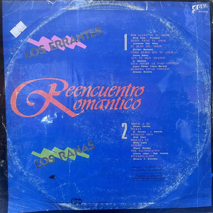 LOS ERRANTES Y LOS RANAS - REENCUENTRO ROMANTICOS LP