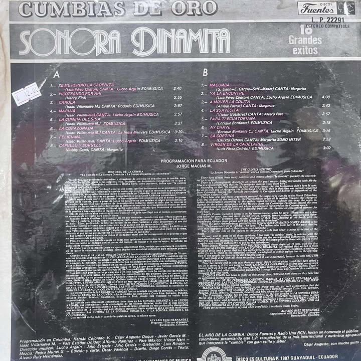 LA SONORA DINAMITA - 16 GRANDES EXITOS LP (DE EPOCA)