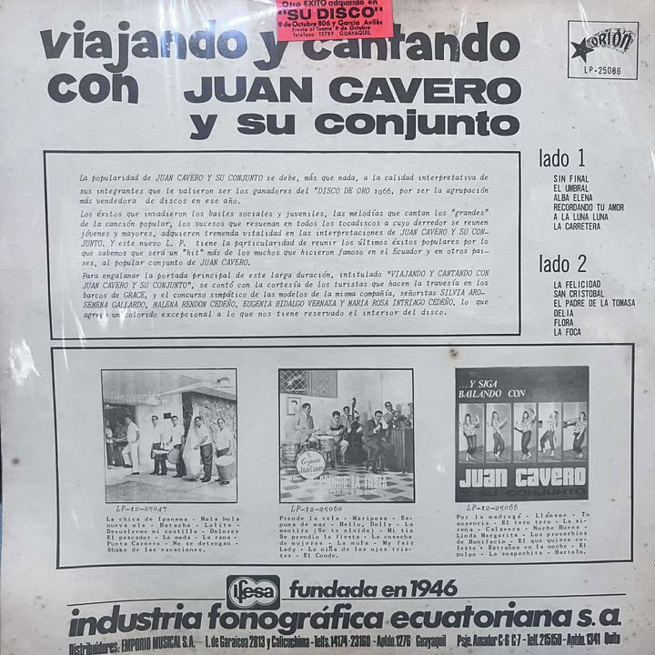 JUAN CAVERO - VIAJANDO Y CANTANDO LP (DE EPOCA)