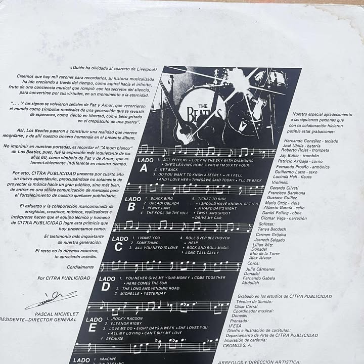 THE BEATLES - TRIBUTO A LOS BEATLES LP (DE EPOCA)