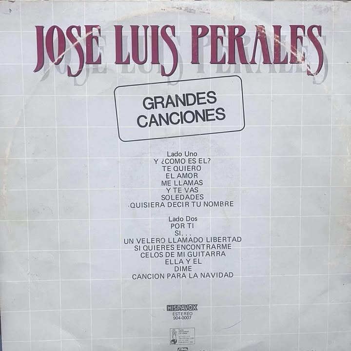JOSE LUIS PERALES - GRANDES CANCIONES LP (DE EPOCA)