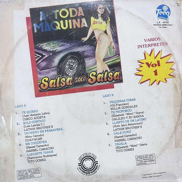 SALSA SOLO SALSA - A TODA MAQUINA LP (DE EPOCA)