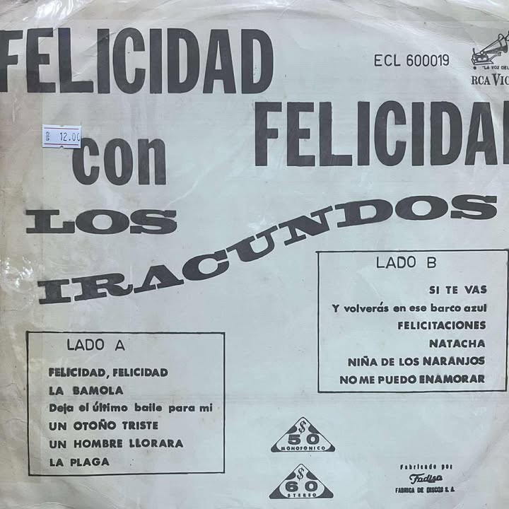 LOS IRACUNDOS - FELICIDAD, FELICIDAD LP (DE EPOCA)