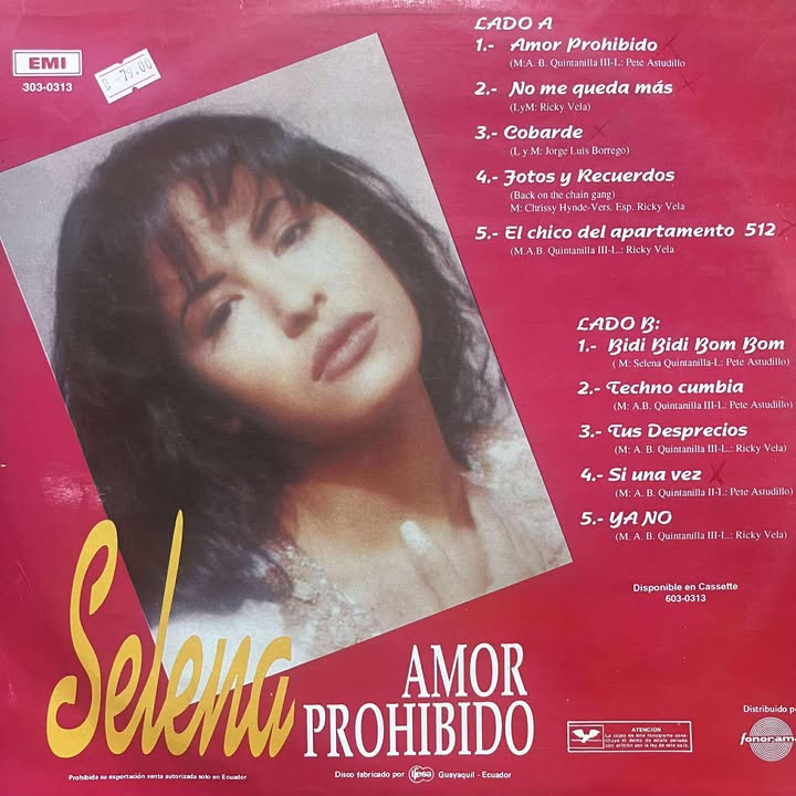SELENA - AMOR PROHIBIDO LP (DE EPOCA - ED ECUADOR)