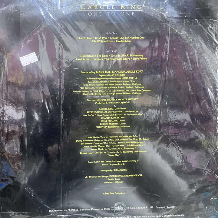 CAROLE KING - ONE TO ONE LP (DE EPOCA)