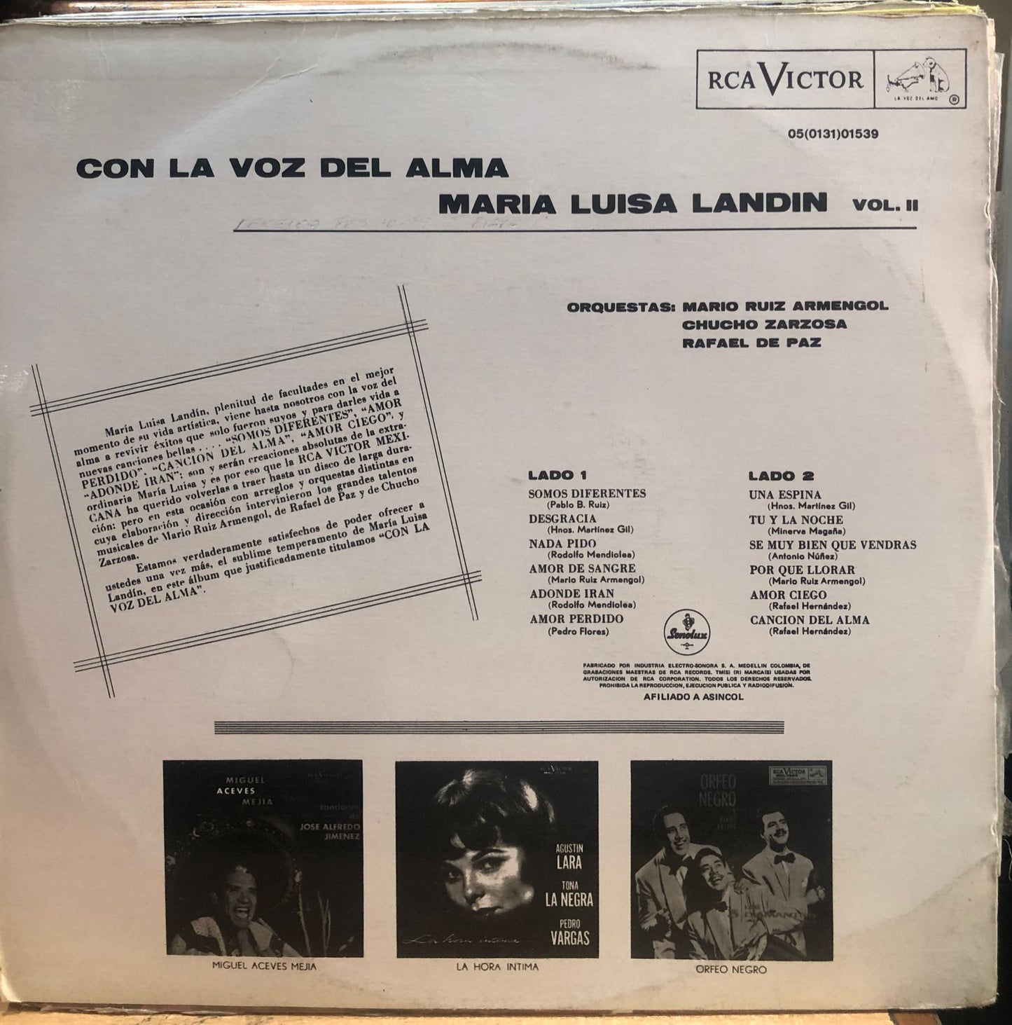 MARIA LUISA LANDIN - CON LA VOZ DEL ALMA LP
